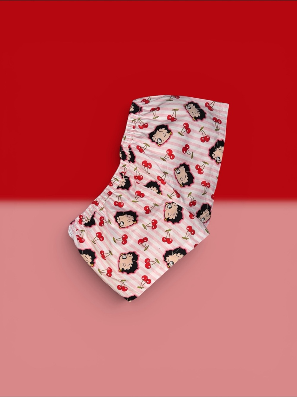 Betty Boop Pink Cherry & Character Print Lounge Shortd